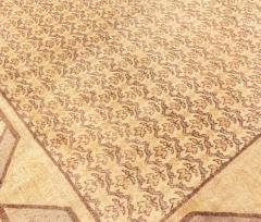 Mid 20th century Turkish Hereke Camel and Brown Handwoven Wool Rug - 2456954