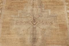 Mid 20th century Turkish Oushak Beige Brown Handmade Wool Rug - 2456929