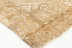 Mid 20th century Turkish Oushak Beige Brown Handmade Wool Rug - 2456931