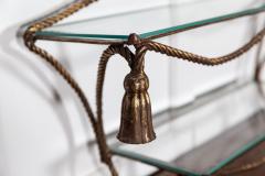 Mid C Italian Gilt Iron Rope Tassle Wall Shelves - 2909758