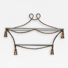 Mid C Italian Gilt Iron Rope Tassle Wall Shelves - 2911147