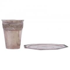 Mid Cent Vietnamese Embossed Silver Cup And Saucer - 3899957