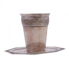 Mid Cent Vietnamese Embossed Silver Cup And Saucer - 3899958