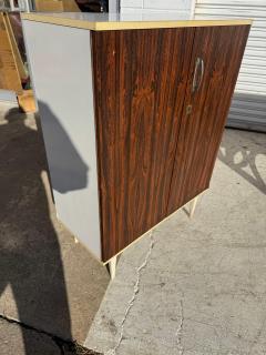 Mid Century 2 Door Rosewood Veneer Cabinet with Laminate Top - 4432627