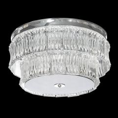 Mid Century 2 Tier Transparent Murano Glass Flush Mount w Smoked Glass Diffuser - 4142429