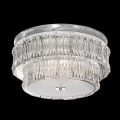 Mid Century 2 Tier Transparent Murano Glass Flush Mount w Smoked Glass Diffuser - 4142430