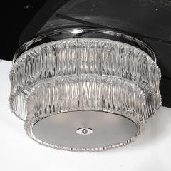 Mid Century 2 Tier Transparent Murano Glass Flush Mount w Smoked Glass Diffuser - 4142432