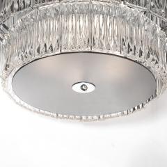 Mid Century 2 Tier Transparent Murano Glass Flush Mount w Smoked Glass Diffuser - 4142457