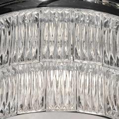 Mid Century 2 Tier Transparent Murano Glass Flush Mount w Smoked Glass Diffuser - 4142465