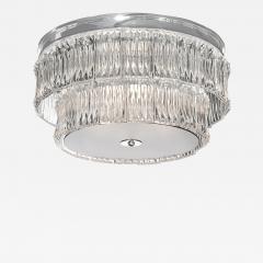 Mid Century 2 Tier Transparent Murano Glass Flush Mount w Smoked Glass Diffuser - 4143424