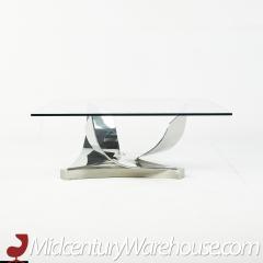 Mid Century Abstract Chrome and Glass Coffee Table - 2569746