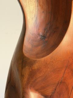 Mid Century Abstract Figural Wood Sculpture on Stand - 4569171
