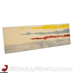 Mid Century Abstract Landscape Acrylic Painting on Canvas - 3695775