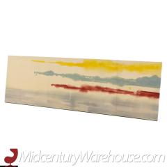 Mid Century Abstract Landscape Acrylic Painting on Canvas - 3695776