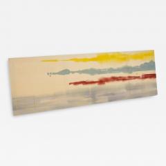 Mid Century Abstract Landscape Acrylic Painting on Canvas - 3696422