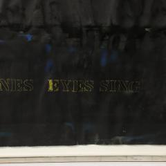 Mid Century Abstract Mixed Media Text Art Piece on Paper - 4720247