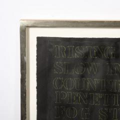 Mid Century Abstract Mixed Media Text Art Piece on Paper - 4720250