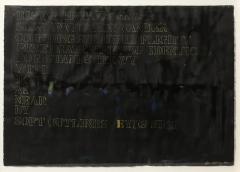 Mid Century Abstract Mixed Media Text Art Piece on Paper - 4720592