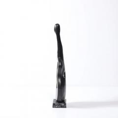 Mid Century Abstracted Guitar Sculpture in Black Enamel Bronze on Marble Base - 4465870