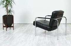 Mid Century Adjustable Chrome Leather Lounge Chair - 2217211