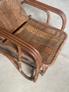Mid Century Adjustable Rattan Lounge Chair with Retractable Footrest Japan - 4802889