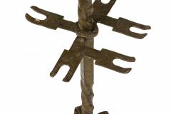 Mid Century American 4 Piece Twisted Design Wrought Bronze Fire Tool Set - 4672325