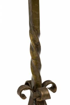 Mid Century American 4 Piece Twisted Design Wrought Bronze Fire Tool Set - 4672326