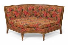 Mid Century American 4 Piece Walnut and Floral Fabric Upholstered Sectional Sofa - 4640112