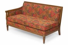 Mid Century American 4 Piece Walnut and Floral Fabric Upholstered Sectional Sofa - 4640115