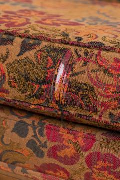 Mid Century American 4 Piece Walnut and Floral Fabric Upholstered Sectional Sofa - 4640118