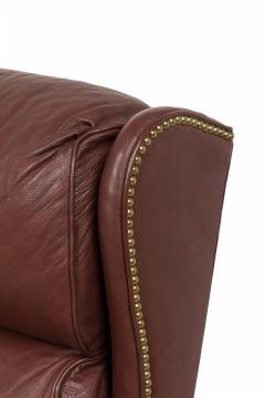 Mid Century American Brown Leather Wingback Executive Office Chair - 4172194