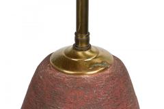 Mid Century American Ceramic Brick Red Glazed Textured Table Lamp - 4162982
