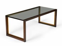 Mid Century American Copper Brass and Smoked Glass Coffee Cocktail Table - 2793038