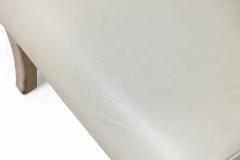 Mid Century American Embossed Beige Faux Reptile Leather Upholstered Quilted Des - 4658981