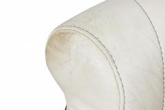 Mid Century American Embossed Beige Faux Reptile Leather Upholstered Quilted Des - 4658982