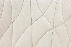 Mid Century American Embossed Beige Faux Reptile Leather Upholstered Quilted Des - 4658983