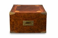 Mid Century American Inlaid Burl and Brass Hinged Box - 4197540