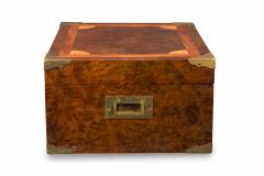 Mid Century American Inlaid Burl and Brass Hinged Box - 4197542