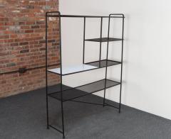 Mid Century American Modern Iron Shelving Unit Etagere by Freda Diamond - 4684665