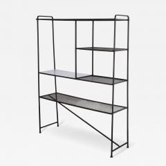 Mid Century American Modern Iron Shelving Unit Etagere by Freda Diamond - 4688476