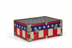 Mid Century American Small Red White and Blue Flag Motif Suitcase - 4674193