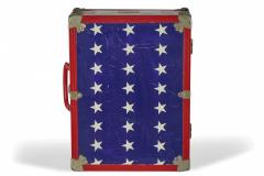 Mid Century American Small Red White and Blue Flag Motif Suitcase - 4674195