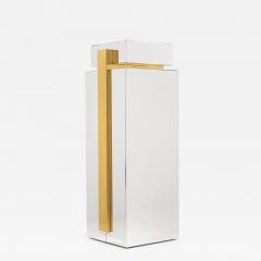 Mid Century American Stainless Steel and Brass Display Pedestal - 4642277