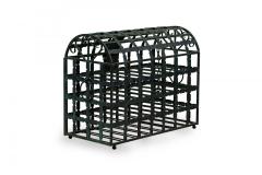 Mid Century American Treasure Chest Iron Wine Rack with Latched Draw Door - 4197645