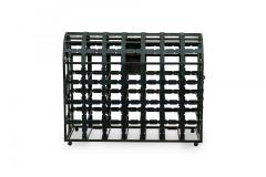 Mid Century American Treasure Chest Iron Wine Rack with Latched Draw Door - 4197646