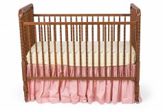 Mid Century American Turned Spindle Lacquered Wood Baby Crib - 4668972