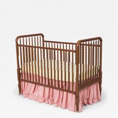 Mid Century American Turned Spindle Lacquered Wood Baby Crib - 4734336