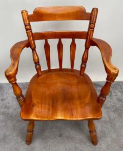 Mid Century Americana Maple Wood Carved Chair Armchair - 3498770