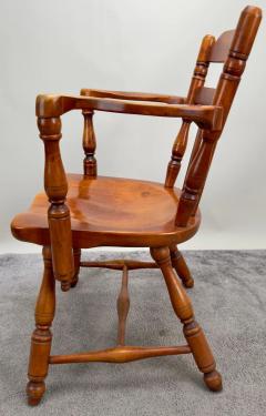 Mid Century Americana Maple Wood Carved Chair Armchair - 3498778