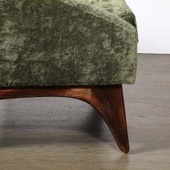 Mid Century Angular Club Chair w Tapered Supports in Velvet Holly Hunt Fabric - 4163547